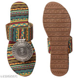 Synthetic leather, printed flatforms, slip-on women's flat shoes. Comfortable, lightweight, and easy to care for, ideal for casual wear with a rubber sole for durability and grip. Indian-made design, suitable for various outfits including jeans, harem, palazzo, shorts, jeggings, etc. Available in sizes IND-3 to IND-8