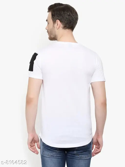 Men's cotton casual t-shirt, solid color, short sleeves - size S (36in x 16.5in), made in India