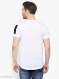 Men's cotton casual t-shirt, solid color, short sleeves - size S (36in x 16.5in), made in India