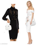 White sleeveless sling dress with metal detailing and open front zip closure
