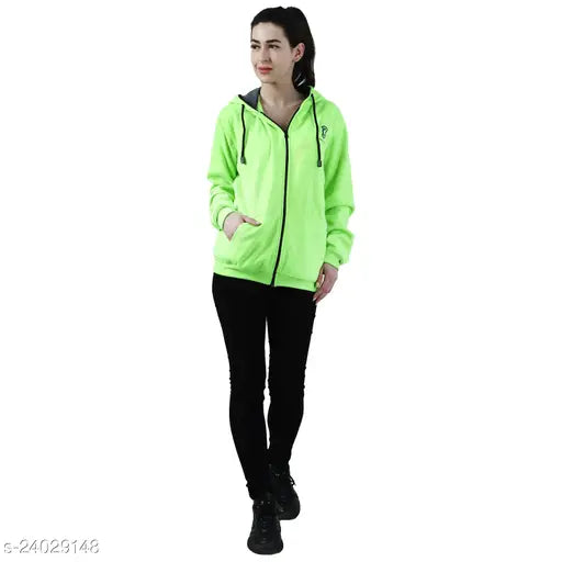 Chanda Khuba women's cotton blend sweatshirt, full sleeve, kangaroo pocket pullover hoodie with zip - trendy urban styling in India