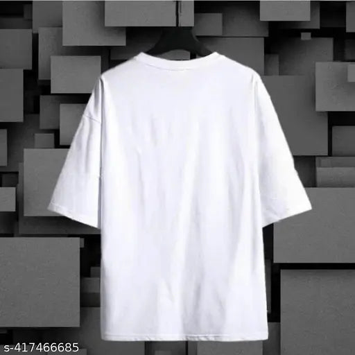 Trendy glamorous premium micro polyester round neck oversize t-shirt, pack of 1. Indian-made men's top featuring printed net design in M, L, XL sizes