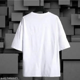 Trendy glamorous premium micro polyester round neck oversize t-shirt, pack of 1. Indian-made men's top featuring printed net design in M, L, XL sizes