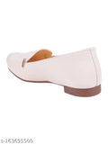 Comfortable synthetic beige flat ballerinas for women & girls, slip-on design with cushioned footbed and TPR sole - ideal for daily wear, office, college or parties