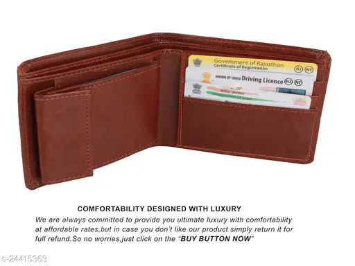 Trendy men's PU wallet by Loopa Styles, featuring 3 compartments. Free size with dimensions: L10cm x W1cm, made in India