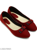Red synthetic ballerinas - Laxmi trace stylish for women slip-on shoes