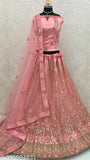 Embroidered net lehenga choli, free size with 2.5m dupatta, great for occasions and gifting