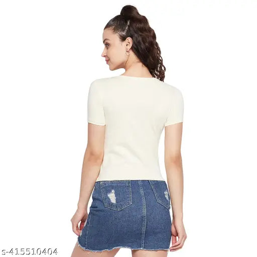 Women's cotton round neck t-shirts (3 pack), regula fit, solid pattern, short sleeves, S-XL sizes