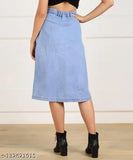 Denim western skirts for women - unique fashionable design, solid pattern, size 28, 30, 32 from India