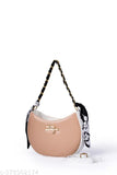 Stylish tan shoulder bag with chain strap, purse for women