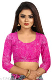 Georgette printed pink sari with floral design
