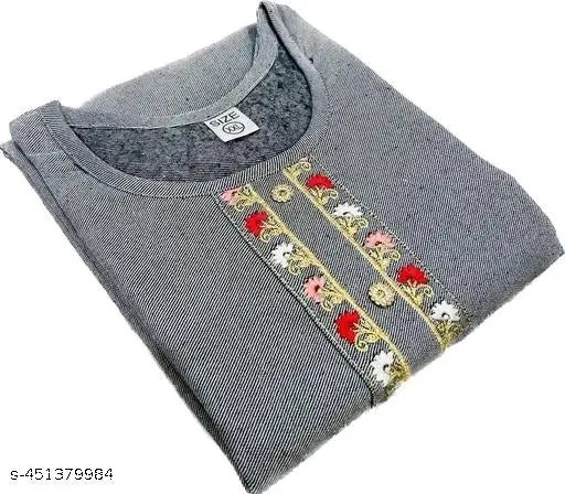Woolen kurta set with embellished design