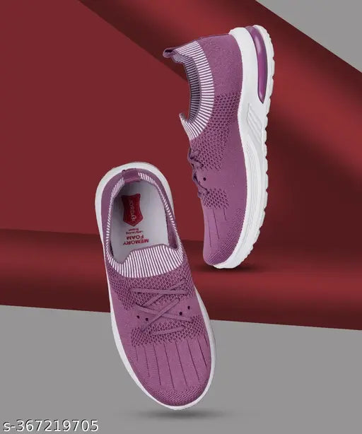 Pink mesh women's lightweight sneakers for running and walking, lace-up style, breathable Bellie sports shoes for women and girls