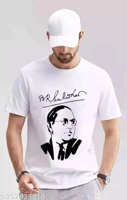 Bhimrao Ambedkar printed polyester t-shirt for men, Indian design on short sleeves