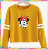 Classic latest women's cotton blend long-sleeve t-shirt, printed with stylish design, made in India