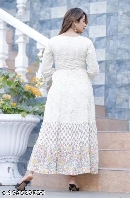 Rayon Anarkali Kurti set, embroidered pattern, festive wear for girls