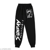 Abstract design womens joggers black pants