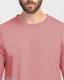 Peach cotton blend men's round neck T-shirt, high quality, loose fit, perfect for all seasons, STYLOGUE