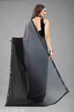 Georgette sequin less saree, women's formal attire