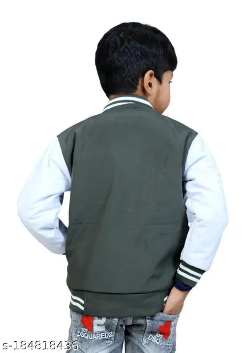 A boy wearing a black and white sylph jacket with red accents, standing against a plain background