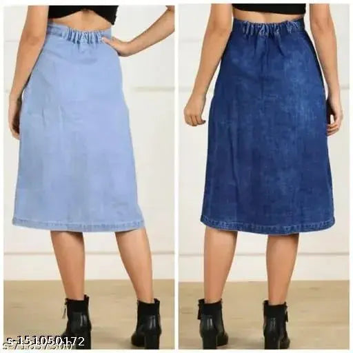 Sky blue denim skirt