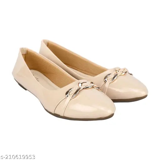 Synthetic leather, embellished casual shoes for women - slip-on design in various sizes (IND-5, IND-6, IND-8), made in India
