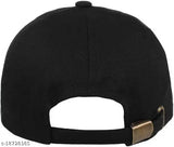 Stylish black cotton baseball cap, adjustable snapback