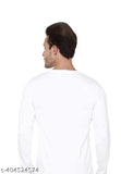 White printed round neck full sleev polyester t-shirts, long sleeve, size options S-XL on clothing rack
