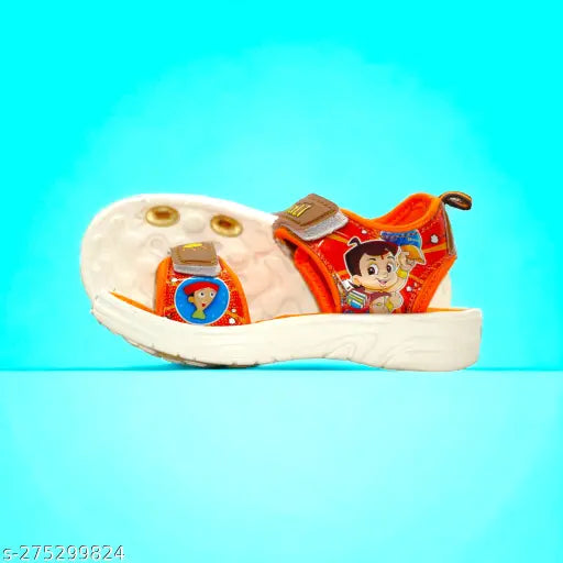 Bheem's Stride - Colorful sandals for little ones to play like Chhota Bheem, patent leather sole with EVA, Velcro fastening, suitable for kids aged 12 months to 10 years