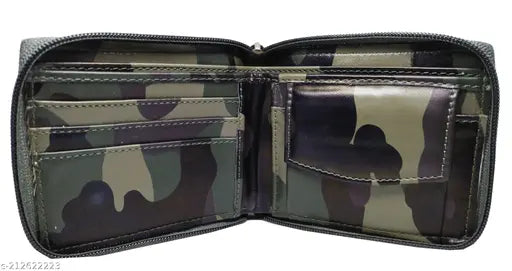 Brown faux leather bifold wallet for men, compact with ID window, coin pocket, multi-card slots, and 2 secret compartments. Perfect for formal, casual, or party occasions. Ideal for travel and everyday use. Made in India