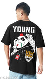 Cotton oversized half sleeve t-shirt combo of 2 for men in various sizes - Indian made solid color tees on display
