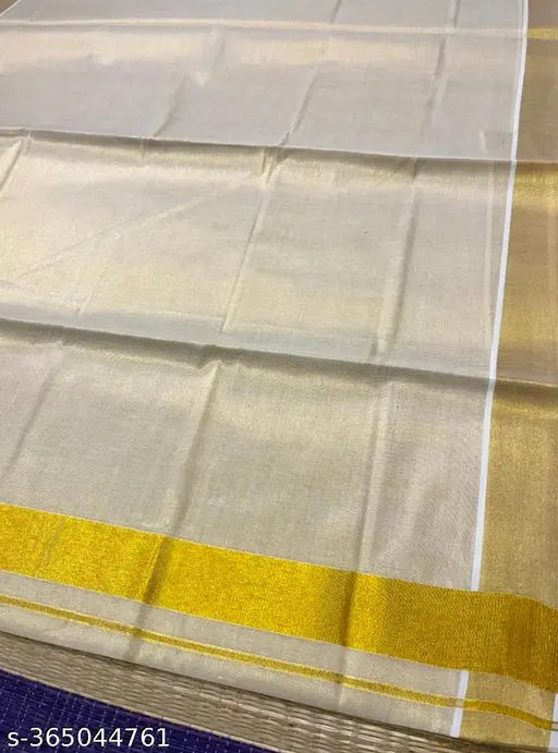 Golden tissue saree with multiple blouse (Vichitra Silk & Jacquard), Indian-origin free size