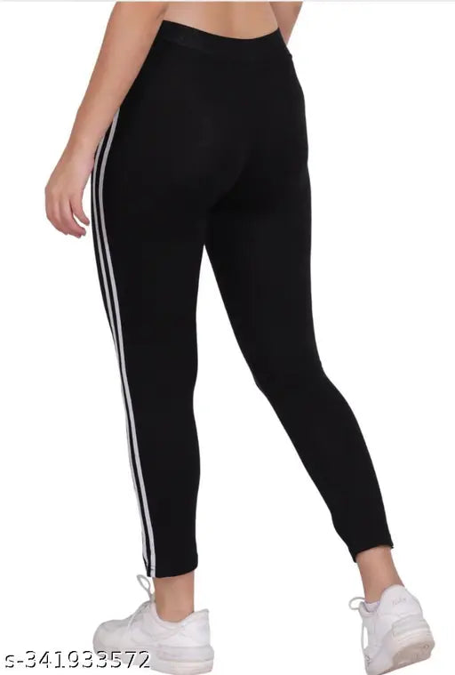 Striped cotton blend ankle jeggings combo - breathable, soft, stretchy fabric for outdoor or casual wear. Sizes range from 26-32 inch waists and XS-M options available, origin India