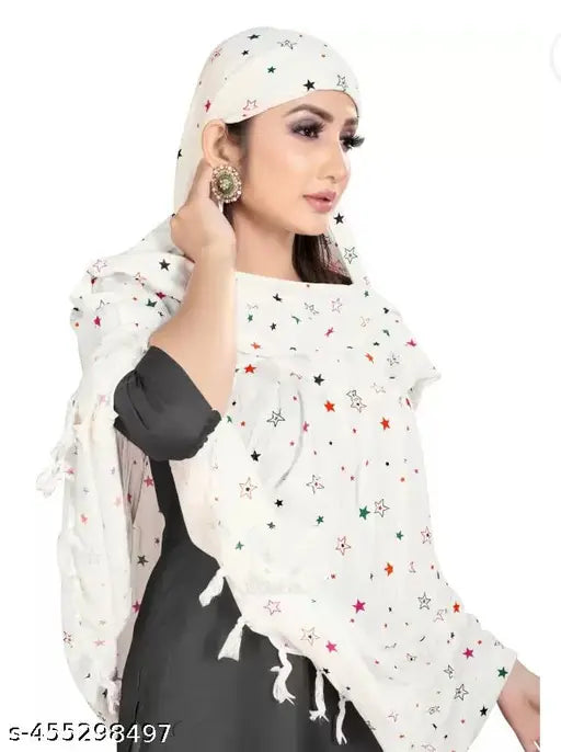Fancy printed cotton scarves for women and girls, protective dual-layer with adjustable fit, Indian made