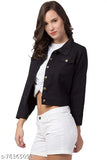Indian cotton solid jacket with long sleeves and regular collar, perfect for women's fashion