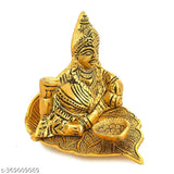 Metal Kubera Deepam oil lamp for prosperity, wealth, and good luck decorative item (14cm x 7cm x 10cm)