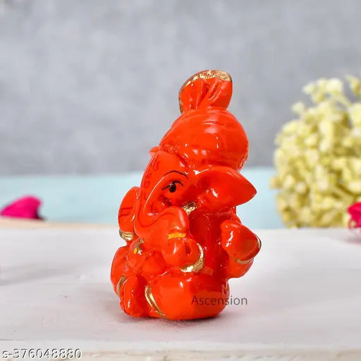 Marble Ganesh Idol - Murti-A-Mukut, traditional Indian spiritual showpiece for homes & pooja rooms