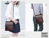 Black synthetic leather casual travel men's slingbag