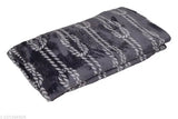 Lightweight grey fur microfiber AC blanket, ideal for cooling rooms with 3D printed design and chain detail