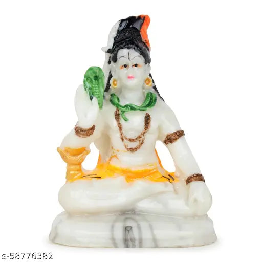 Handmade Marble Dust Lord Mahadev Idol - Awesome crafted Shiv Ji Murti for gift & home decor, 98CM