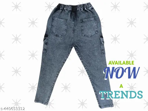 Black jogger jeans with drawstring waist