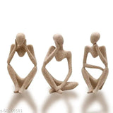 Modern art man showpiece set, premium poly resin and marble, modern home decor items for living room
