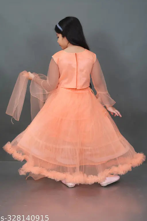 Unique, zari-woven Art Silk Lehenga Choli for Girls in Super Net, perfect for festivals and special occasions