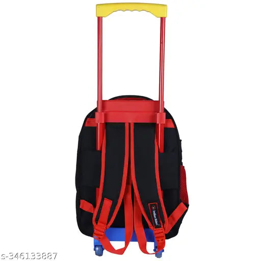 Black polyester net Indian Riders SPIDER school kids trolley bag, waterproof, 25L, with spider print and three compartments