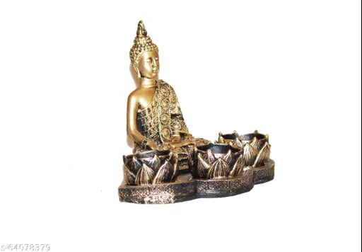 Tealight Buddha Head statue, premium resin figurine for home decor, bringing peace and spirituality