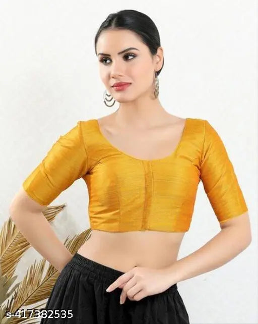 Bembre yellow sari with full foil design contrast blouse