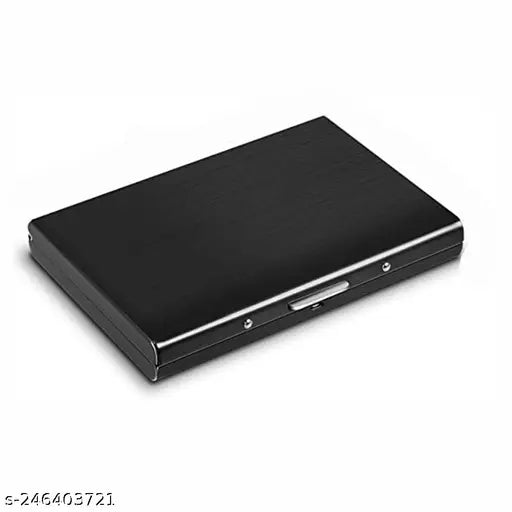 Stainless steel travel wallet, RFID blocking credit card holder protector case for men & women in solid design