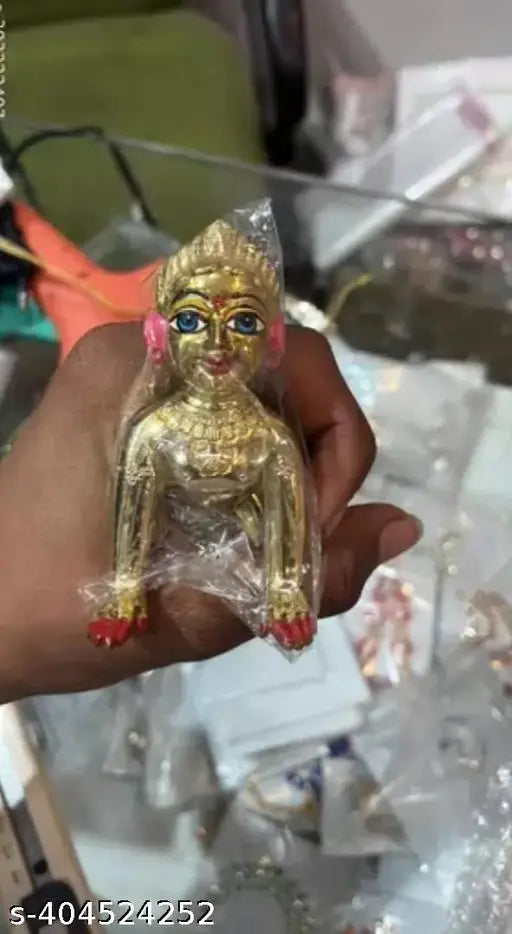 Brass Indian Krishna Idol, Bal Radha Size 4