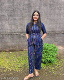 Rayon printed casual jumpsuit, three-quarter sleeves, vibrant design, trendy women's wear, made in India