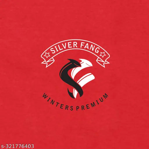 Silver Fang Kid's Solid Hood Red Sweatshirts & Hoodies